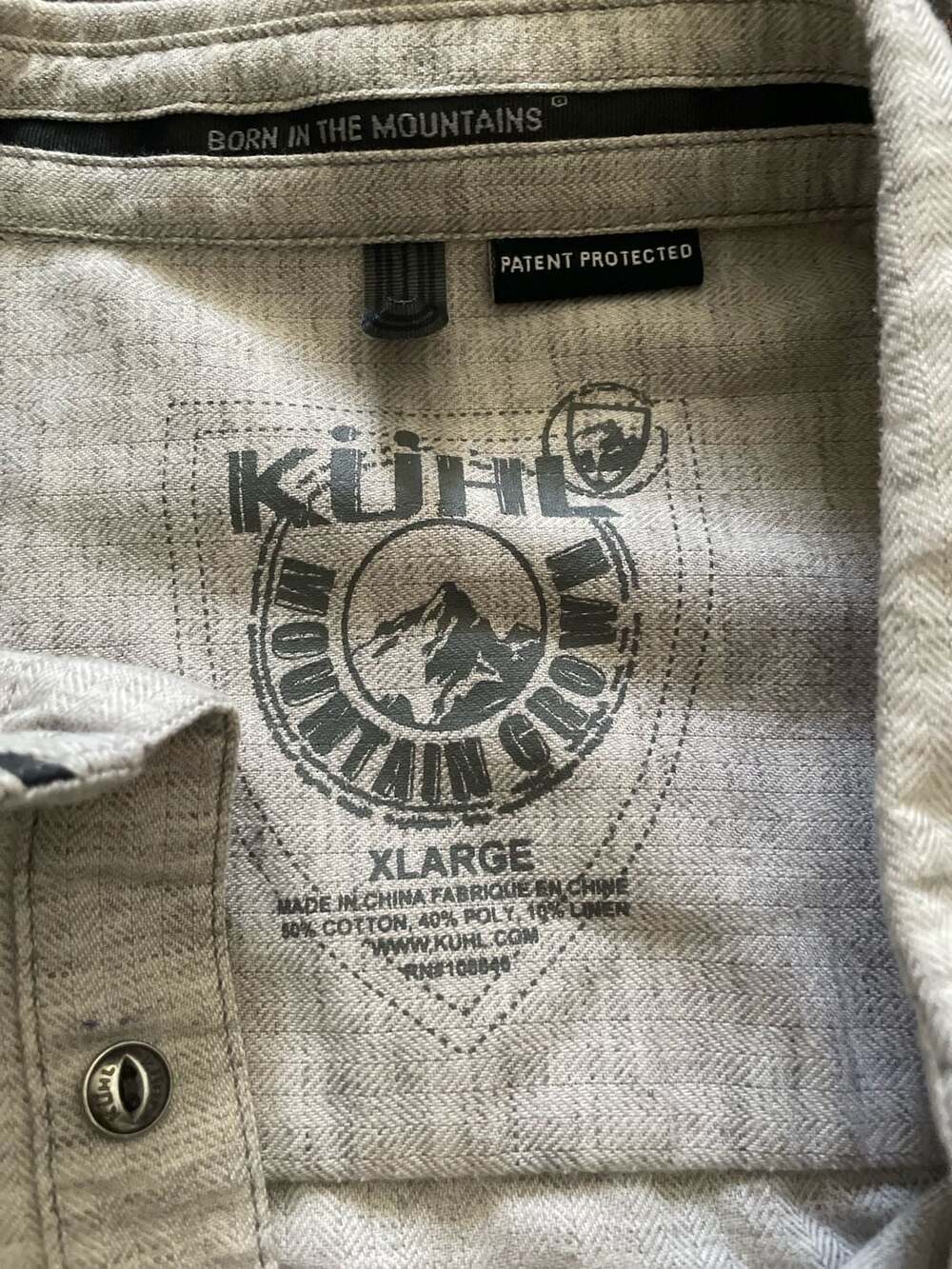 Kuhl Men's Mountain Grown Long Sleeve Button-Down Shirt, Herringbone, XL - Picture 3 of 9